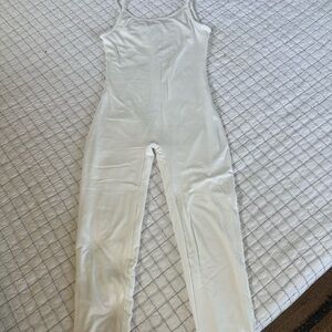 White Sleeveless Bumpsuit- Maternity xs